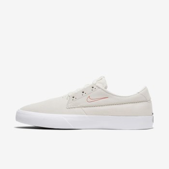 Nike SB Shane - Férfi Deszkás Cipő - Fehér/Fehér/Világos Barna/Piros